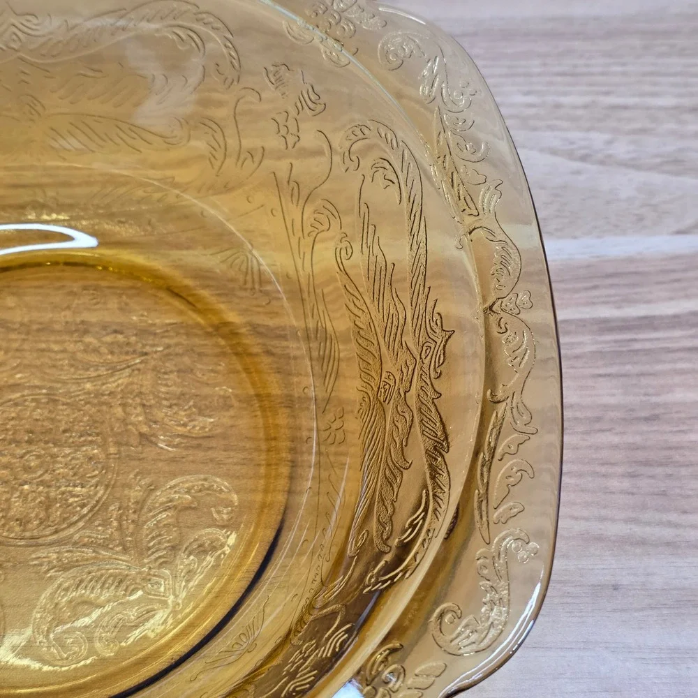Vintage Federal Amber Madrid Recollection Glass‎ 9